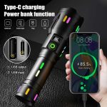 Zoom Digital Power Display Usb Rechargeable Aluminum Alloy Led Torches