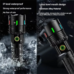 Zoom Digital Power Display Usb Rechargeable Aluminum Alloy Led Torches - Image 7